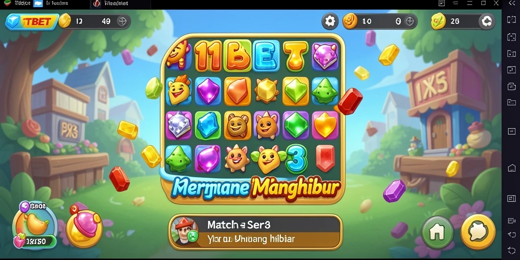 Tampilan gameplay seru 11TBET dengan level Match-3 yang menantang.