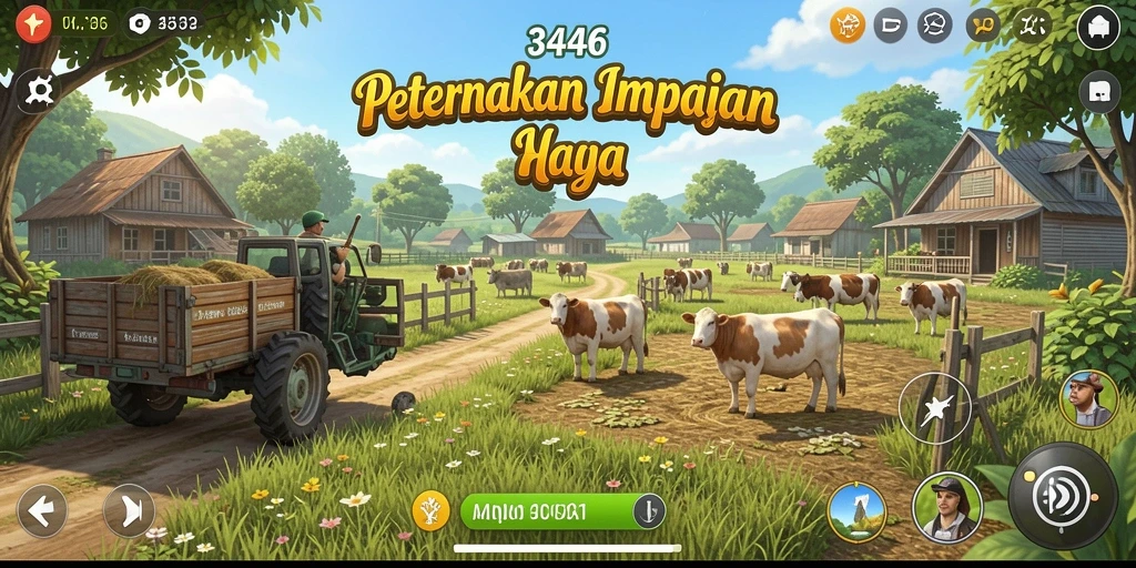 Gameplay seru dalam bertani dan mengelola peternakan.