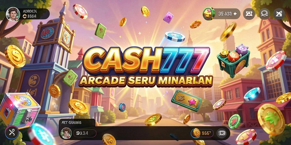 Tangkapan layar gameplay seru dari CASH777 dengan tantangan Arcade yang mendebarkan.