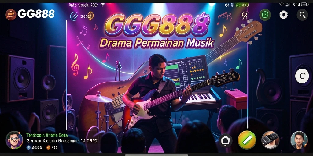 Gameplay GGG888 menampilkan aksi permainan musik yang seru dan dinamis.