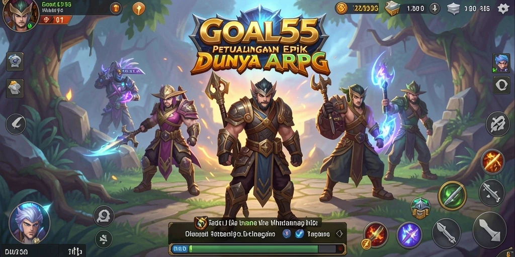 Tampilan aksi seru dalam permainan GOAL55 yang menampilkan pertarungan ARPG.