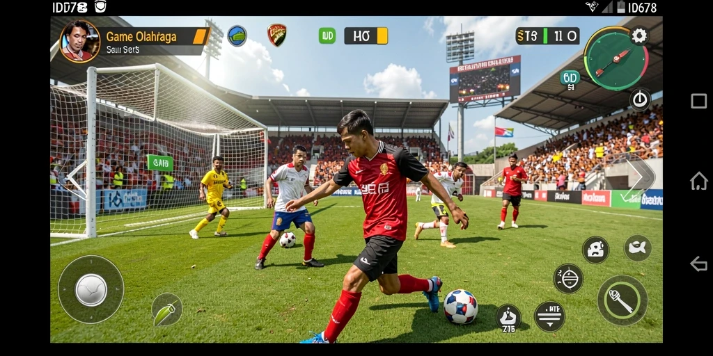 Tampilan aksi seru selama gameplay ID678 dengan pemain berkompetisi.