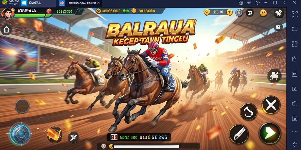 Tampilan screenshot utama IDNRAJA menampilkan aksi balapan yang mendebarkan.