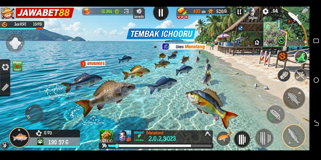 Gameplay seru saat menangkap ikan di JAWABET88.