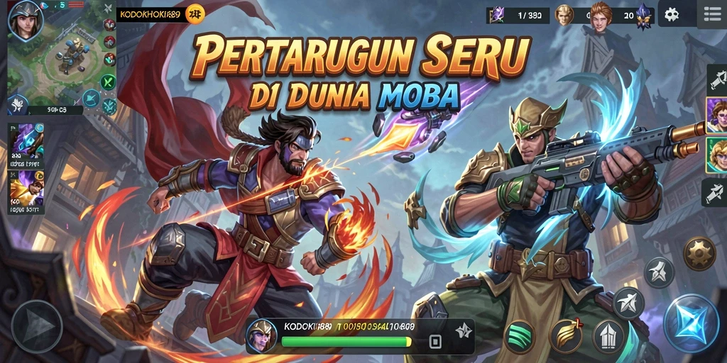 Screenshot gameplay intens di KODOKHOKI889 saat pertarungan berlangsung.