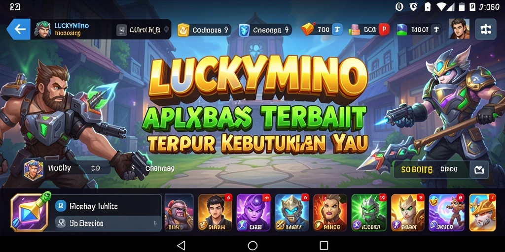 Tampilan antarmuka utama LUCKYMINO yang intuitif dan sederhana.
