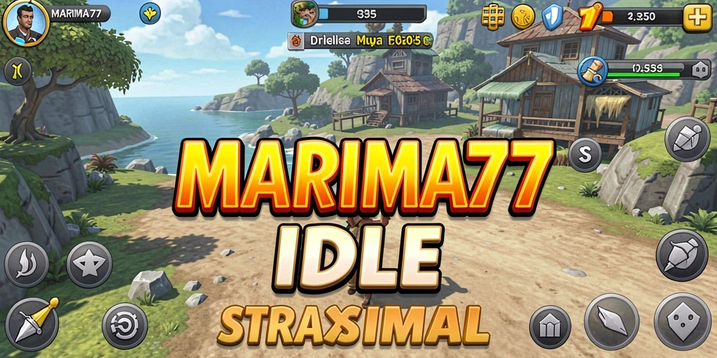 Screenshot gameplay menunjukkan karakter dan sumber daya yang berkembang dalam mode Idle.