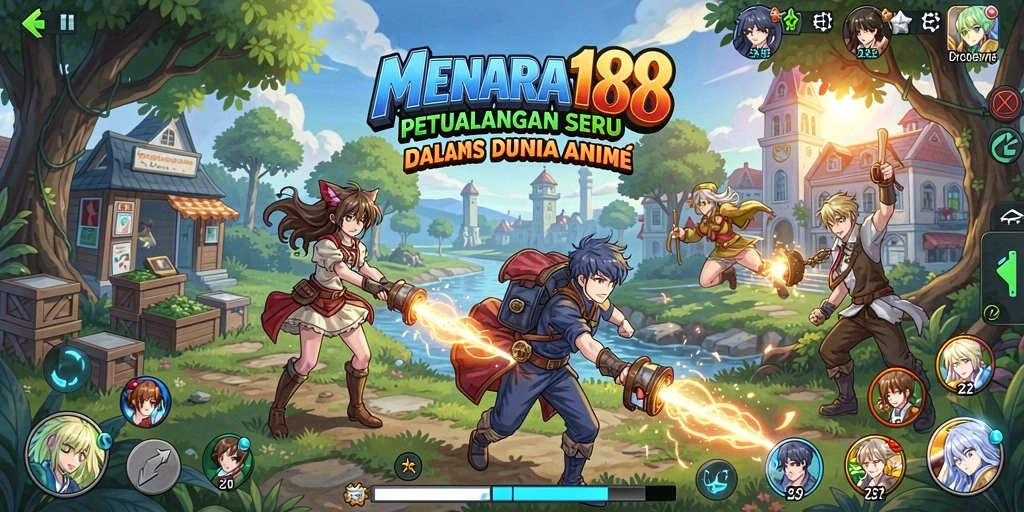 Screenshot MENARA188 menunjukkan aksi seru karakter anime.