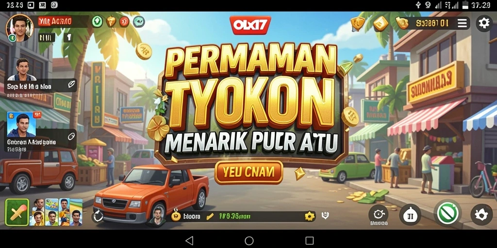 Tangkapan layar gameplay OLX17 menunjukkan manajemen bisnis yang intens.
