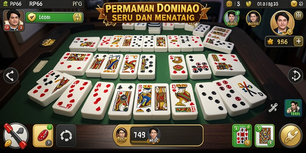 Tampilan gameplay RP66 yang seru dan interaktif dalam permainan Domino.