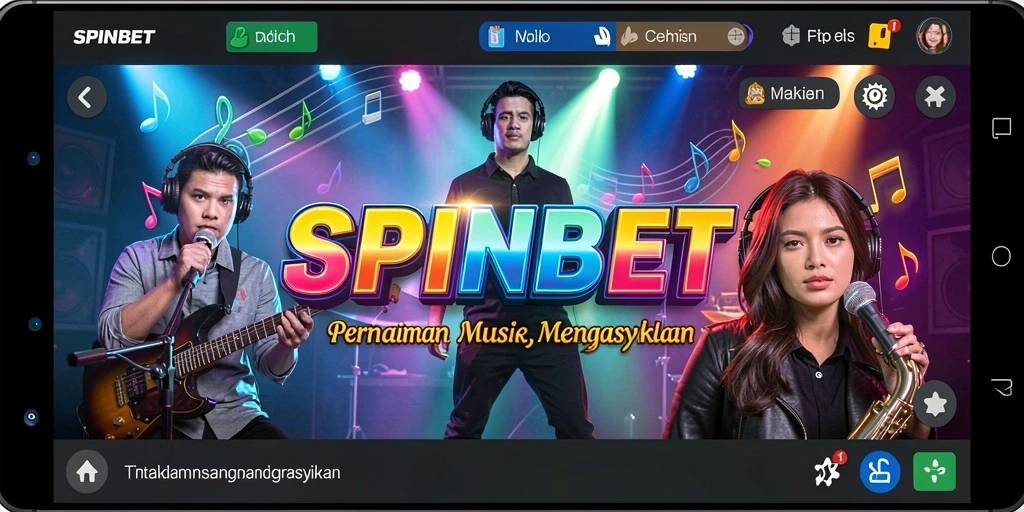 Tampilan gameplay seru dan interaktif SPINBET dengan berbagai pilihan lagu.