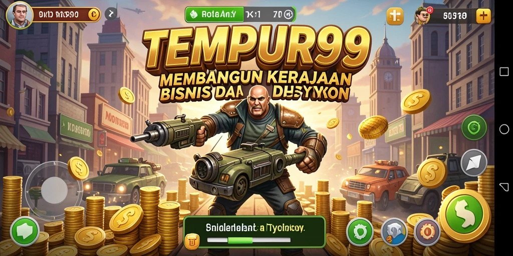 Tampilan gameplay TEMPUR99 yang penuh strategi dan tantangan bisnis.