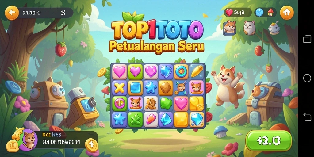 Tampilan gameplay seru di dalam game Match-3 TOP1TOTO.
