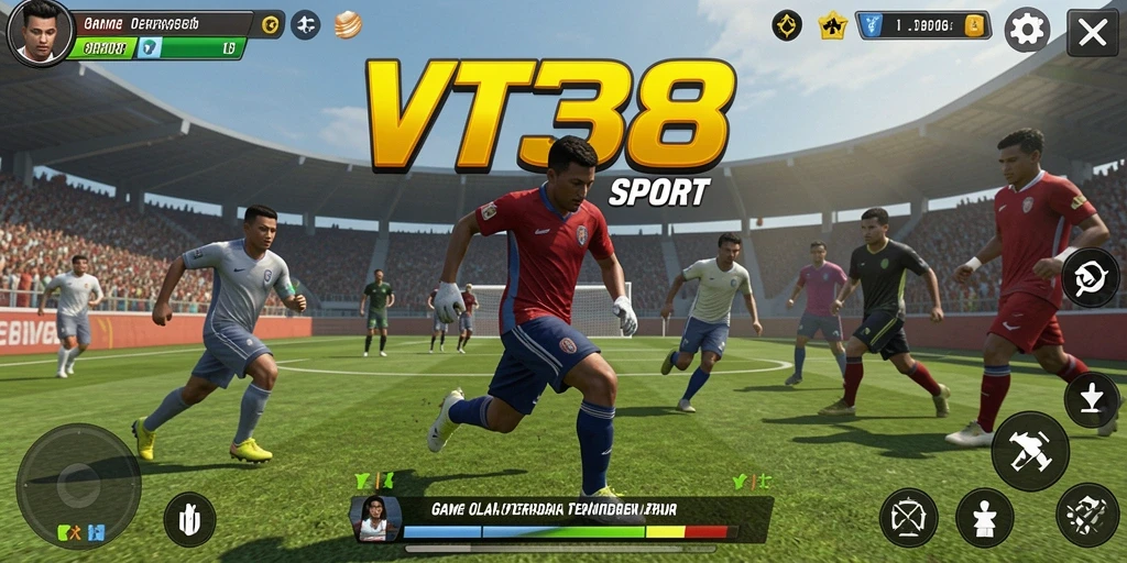 Gameplay utama VT38 menampilkan aksi olahraga yang mendebarkan.