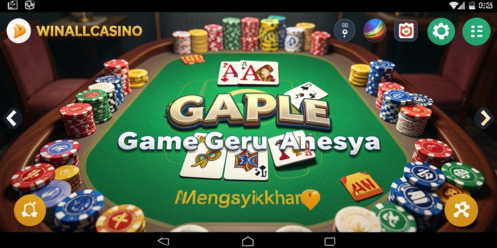 Screenshot gameplay Gaple di WINALLCASINO, menampilkan suasana permainan yang seru.
