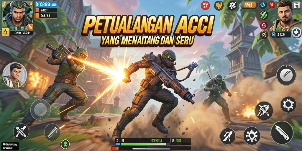 Screenshot gameplay XR88 yang menampilkan pertarungan mendebarkan.